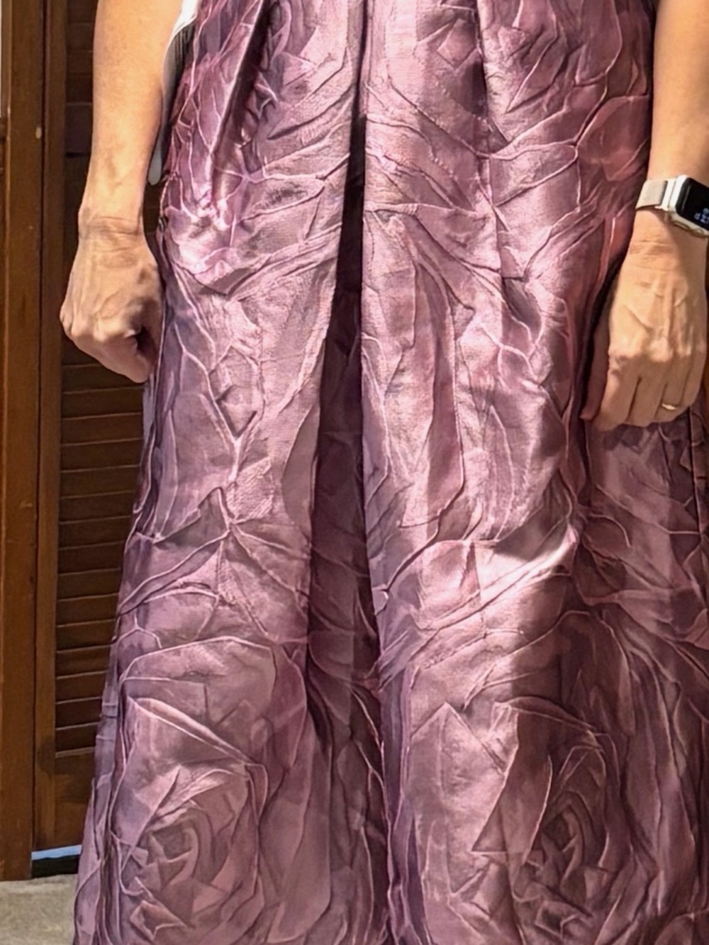 Textured A-Line Midi Dress in Heather Rose Metallic